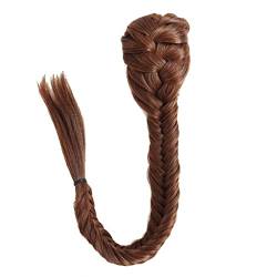 Haarteil Haargummi 20 Zoll Fishbone Braid Pferdeschwanz Haarknoten Extensions Synthetische Kordelzug Pferdeschwanz Clip In Haarverlängerung Pferdeschwanz Naturschwarz Dutt (Color : M4-30) von IXART