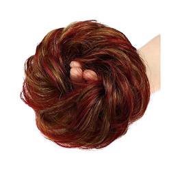 Haarteil Haargummi Brasilianisches Echthaar Messy Bun Chignon Extension Fluffy Bun Hair Scrunchies Extension Curly Wellig Messy Remy Echthaar Extensions Chignon for Frauen Dutt (Color : P30-99j) von IXART