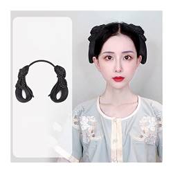 Haarteil Haargummi Synthetische chinesische alte Haarknotenperücke Hanfu-Kopfbedeckung Eleganter alter Kopfschmuck Fotografie Tanzzubehör Perücken Schwarz for Frauen Dutt (Color : 005) von IXART