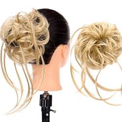 Haarteil Haargummi Synthetischer lockiger Chignon mit Gummiband-Haargummis, unordentlicher Haarknoten, Hochsteckfrisur, Haarteil-Erweiterungen for Frauen Dutt (Color : SW205-11) von IXART