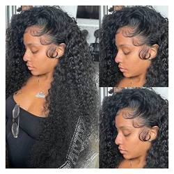 Perücke 4x4 Spitze Frontales menschliches Haar Perücken schließen lose Wasser lockiger Perücke for schwarze Frauen Wig (Color : 180 4x4HD Lace Wig, Size : 30in) von IXART