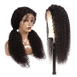 Perücke Brasilianische menschliche Haarperücken 360 Spitzeperücke 13 × 4 kinky curly HD Transparente Spitzenfront-menschliche Haare-Perücken 150% Dichte 8-30-Zoll-Spitzeperücke for Frauen Wig ( Color von IXART