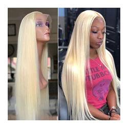 Perücke HD Transparente Lace Front Echthaarperücken Blondes Brasilianisches Haar 13x4 Lace Frontal Perücken # 613 Lange gerade Lace Frontal Perücke mit Babyhaar for Frauen Wig (Color : 13X4 Lace Wig von IXART