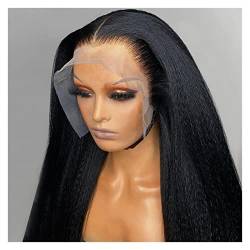 Perücke Haar Perücke for Frauen natürlicher Haaransatz Kinky gerade lange Afro Haarperücken Wig (Size : 22inches) von IXART