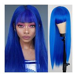 Perücke Lange gerade Perücke mit Pony for Frauen Mädchen hitzebeständige synthetische Faserhaare natürlich aussehende 26" weiche synthetische Perücken for tägliche Party Cosplay Wig (Color : 009, Si von IXART