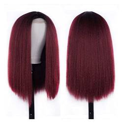 Perücke Synthetische Perücken For Frauen Perücke Prepucked Hairline Mit Babyhaaren Wig (Color : 01, Size : 24inches) von IXART