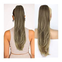 Ponytail Extension/Haarteil 26 Zoll langer gewellter Pferdeschwanz mit Kordelzug Mehrschichtiger synthetischer Clip in Pferdeschwanz-Haarverlängerungen Synthetische Pferdeschwanz-Haarteile for Frauen von IXART