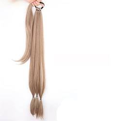 Ponytail Extension/Haarteil Elastisches Band for Frauen, synthetische lange geflochtene Pferdeschwanz-Haarverlängerungen, 85 cm, natürliches blondes Geflecht, Pferdeschwanz mit Haaren Pferdeschwanz Ve von IXART