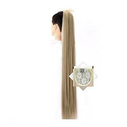 Ponytail Extension/Haarteil Pferdeschwanz-Verlängerungen mit Kordelzug, 45/55/65/75/85 cm, lange synthetische, seidige, gerade Pferdeschwanz-Verlängerungen mit Clip-In-Haarteil for den täglichen Gebra von IXART