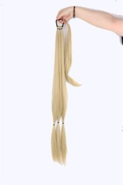 Ponytail Extension/Haarteil Temperaturfaser geeignet for Frauen 34 Zoll synthetische geflochtene Pferdeschwanz-Haarteile mit elastischem Gummiband hitzebeständig hoch Pferdeschwanz Verlängerung (Colo von IXART