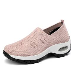 IXII Damen-Sneaker，Damen Tragbare Wanderschuhe Trockene Atmungsaktive Arbeitsschuhe Outdoor Komfort Jogging Sneakers Weiches Atmungsaktives Futter-Flesh Pink||38EU von IXII