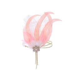 IYOU 1920er Jahre Feder Flapper Kopfstück rosa Kristall Great Gatsby Stirnbänder Strass Quaste Prom Hochzeit Haarschmuck für Frauen von IYOU