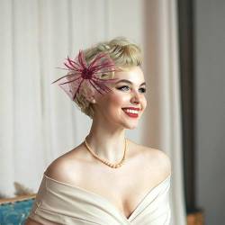 IYOU Feder Gatsby Haarspange Weinrot Flapper Kopfstück Vintage 1920 Festival Prom Haarschmuck für Frauen von IYOU