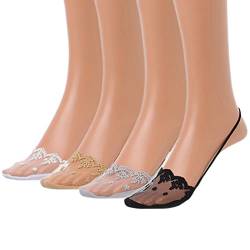 IYOU Frauen Slingback Liner Socken Graue Zehentrenner Socken Sommer Outdooor No Show Socken Niedrig geschnitten Unsichtbare Socken für Frauen und Mädchen (4 Paare) von IYOU