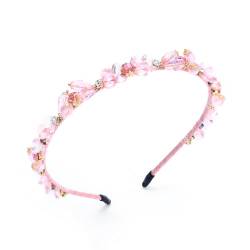 IYOU Glitter Strass Stirnband Rosa Kristall Haarbänder Dünn Retro Party Prom Haarschmuck für Frauen und Mädchen von IYOU