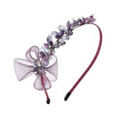 IYOU Kristall Hochzeit Stirnband Fuchsia Strass Haarbänder Handgefertigt Kupfer Draht Party Braut Haarschmuck für Frauen von IYOU