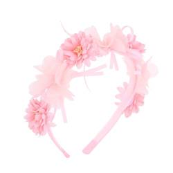 IYOU Prinzessin Stirnband Rosa Blume Haarteil Niedlich Baby Braut Hochzeit Haarschmuck für Mädchen von IYOU