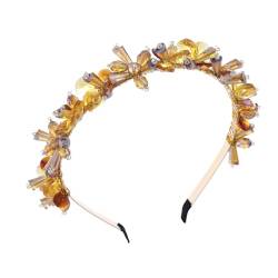 IYOU Vintage Kristall Stirnbänder Gold Strass Haarbänder Perlen Braut Hochzeit Haarschmuck für Frauen von IYOU