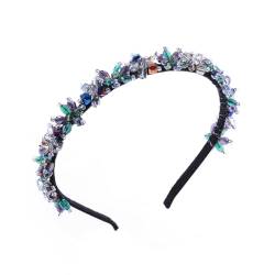 IYOU Vintage Strass Stirnbänder Glitzernde Kristall Schwarz Haarbänder Blume Prom Party Haarschmuck für Frauen und Mädchen von IYOU