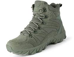 IYVW AS33 702 Herren Trekkingschuhe Wasserdichte High-Top-Wanderschuhe Rutschfeste und Verschleißfeste Wanderschuhe Outdoor Hiking Bergschuh Für Wandern Klettern Reisen Grün 39EU von IYVW