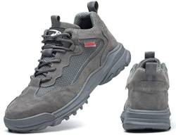 IYVW SAFETY 672 Arbeitsschuhe Sicherheitsschuhe S1 Gartenschuhe Sandale Herren Sandalen Sommer Schuhe mit Stahlkappe Grau 43 EU von IYVW