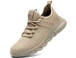 IYVW Safety 085 Sicherheitsschuhe Arbeitsschuhe S3 für Herren Damen mit Stahlkappe Sommer Arbeit Schuhe Frauen Sicherheit Sneaker Beige 44 EU von IYVW