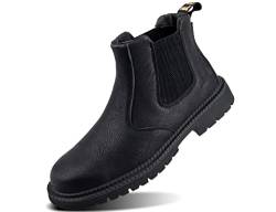 IYVW Safety 815 Arbeitsschuhe Herren S3 Leicht Sicherheitsschuhe Damen Atmungsaktive Stahlkappenschuhe Schwarz 44 EU von IYVW