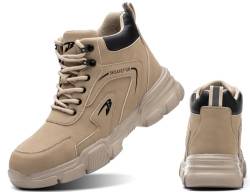 IYVW Safety 9193 Arbeitsschuhe S3 Stahlkappe sicherheitsschuhe Schnürstiefel Halbschuhe leicht ergonomisch rutsch Beige 40 EU von IYVW