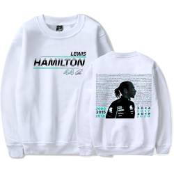 IZGVLELIHN Lewis Hamilton Sweatshirt F1 Merch Herren Damen Mode Langarm Shirt Unisex Casual Trainingsanzug Herbst Frühling Kleidung, weiß, XL von IZGVLELIHN