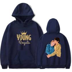 IZGVLELIHN Young Royals Hoodie Herren Damen Mode Kapuzenpullover Trainingsanzug Unisex Jungen Mädchen Trend Langarm Pullover Top Herbst Frühling Winter Kleidung, blau, M von IZGVLELIHN