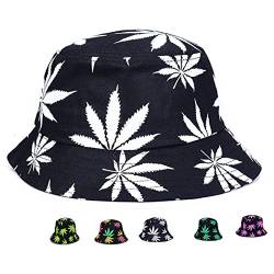 Bucket Hat Cap Marihuana Weed Leaf Cannabis - Faltbare Snapback Herren Damen - - von IZUS