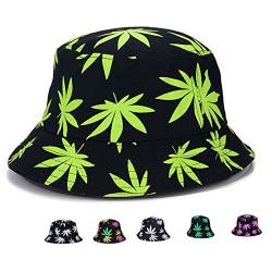 Marihuana Weed Leaf Cannabis Hut Kappe Faltbar Eimer Snapback Hut Herren - - Einheitsgröße von IZUS
