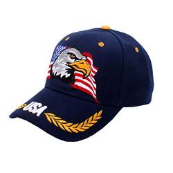 USA-Flag Eagles-Hat American Baseball Cap bestickt, Marineblau, Einheitsgröße von IZUS
