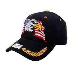 USA-Flag Eagles-Hat American Baseball Cap bestickt, Schwarz, Einheitsgröße von IZUS