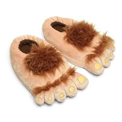 Ibeauti Furry Monster Adventure Slippers, Comfortable Novelty Warm Winter Hobbit Feet Slippers for Adults von Ibeauti