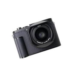 Iborrys Kamera-Spezialisierte Halbtasche aus echtem Leder, geeignet für Leica Q3 – Oberschicht aus Ziegenleder + Metallgrundplatte + Handschaft, 3-in-1-Design (Ziegenlederblau) von Iborrys