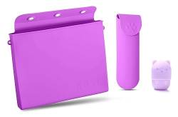 Iborrys Make-up-Tasche aus Silikon + Reise-Make-up-Pinselhalter, tragbare Reise-Kulturtasche, stilvolle Kosmetiktasche für Frauen, geeignet für Toilettenbürsten und Make-up-Werkzeuge, Violett, modisch von Iborrys