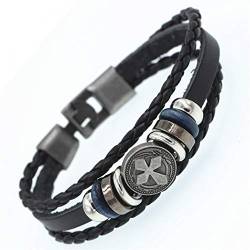 Lederarmband Für Herren, Auge Multilayer Diesel Armband Männer Lässige Mode Geflochtenes Leder Armreifen Für Frauen Holz Raupe Punk Rock Männer Schmuck Leuchtende Armband Accessoires Festival Pa von Ibralet