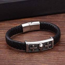 Lederarmband Für Herren, Vintage Persönliche Geflecht Sport Motorrad Armbänder Aus Echtem Leder Einzigartige Männer Mode Armreifen Leuchtende Armband Accessoires Festival Paar Präsentiert Freund von Ibralet