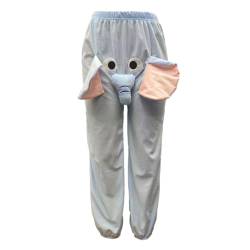 Cartoon-Elefant-Shorts, lustige Elefanten-Hose | Unisex-Pyjama aus Flanell mit niedlichen Tieren und großer Nase und Ohren | Unisex weiche Elefanten-Homewear-Nachtwäsche für den Winter, Ibuloule von Ibuloule