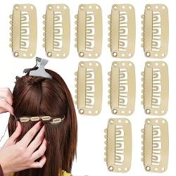 Ibuloule Metall-Druckknopf-Clips,Metall-Druckknopf-Haarspangen für Frauen | 10 Stück robuste Haarverlängerungsclips aus Edelstahl,Haarspangen für Extensions zum Aufstecken, Perückenclips mit von Ibuloule