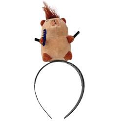 Ibuloule Tierhaarband, Capybara Stirnband,Süßes Cartoon Capybara Stirnband | Weiches, bequemes Stirnband für ganztägiges Tragen, niedlicher Cartoon-Plüsch-Haarreifen, Party-Haarschmuck von Ibuloule