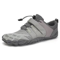 Barfußschuhe Herren Damen Traillaufschuhe Unisex Fitnessschuhe Zehenschuhe Barefoot Shoes(Grau, 41EU) von IceUnicorn