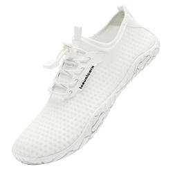 IceUnicorn Badeschuhe Damen Herren Strandschuhe Aquaschuhe Wasserschuhe Schwimmschuhe(31Weiß,39EU) von IceUnicorn