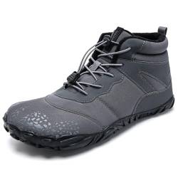 IceUnicorn Barfuss Schuhe Damen Winter Barfußschuhe Herren Breiter Zehenbox Traillaufschuhe Fitnessschuhe Minimalistische(100Winter Grau,42EU) von IceUnicorn