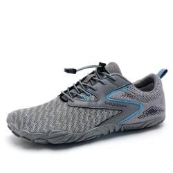 IceUnicorn Barfußschuhe Damen Herren Fitnessschuhe Traillaufschuhe Schwimmschuhe Strandschuhe Aquaschuhe Unisex(068 Grau, 41EU) von IceUnicorn