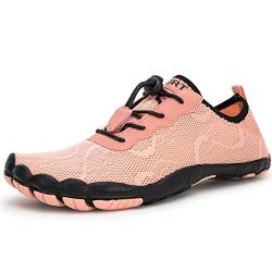 IceUnicorn Herren Barfußschuhe Damen Fitnessschuhe Traillaufschuhe Schwimmschuhe Strandschuhe Aquaschuhe Unisex(Pink, 38EU) von IceUnicorn