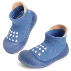 IceUnicorn Lauflernschuhe Baby Sockenschuhe Krabbelschuhe Baby rutschfeste Krabbelsocken Baby Mädchen Junge Weicher Babybodenschuhe(Blau, 6-12 Monate) von IceUnicorn