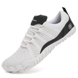 IceUnicorn Sneaker Herren Breite Barfuss Schuhe Damen Barfußschuhe Laufschuhe Traillaufschuhe(410Schwarz/Weiß,38EU) von IceUnicorn