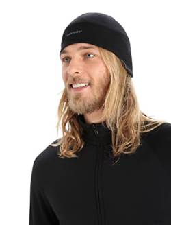 Icebreaker Merino Unisex Erwachsene Quantum Wintermütze aus Wolle Beanie, Schwarz/Nelke, Einheitsgröße von Icebreaker Merino